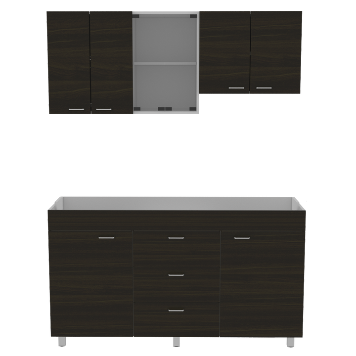 Cocina Integral Laurel color Wengue y Blanco .