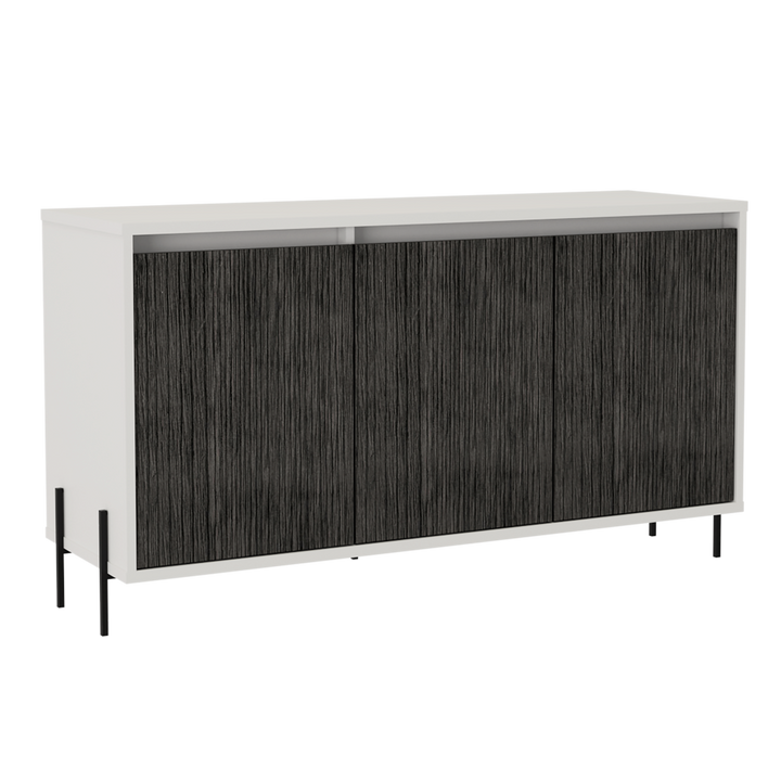 Mueble Auxiliar Burdeos color Gris y Blanco para Ambientes.