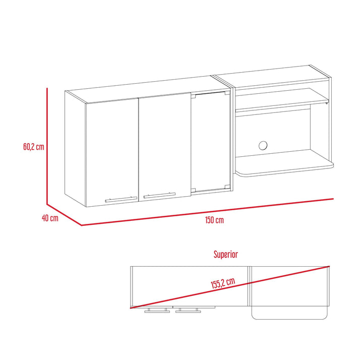 Gabinete Superior Viltex color Beige y Blanco para Cocina.