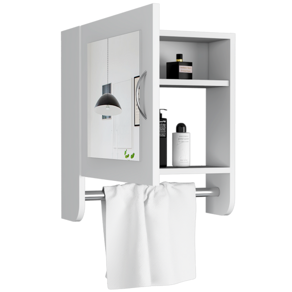 Gabinete de Baño Umbra, Blanco, con una puerta y barra