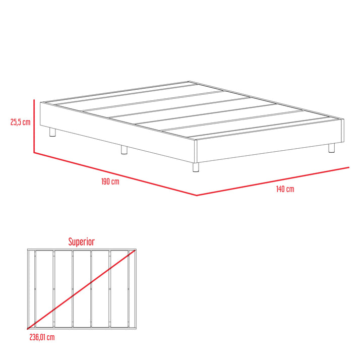 Base Cama Doble Confort color Cobre para Habitación.