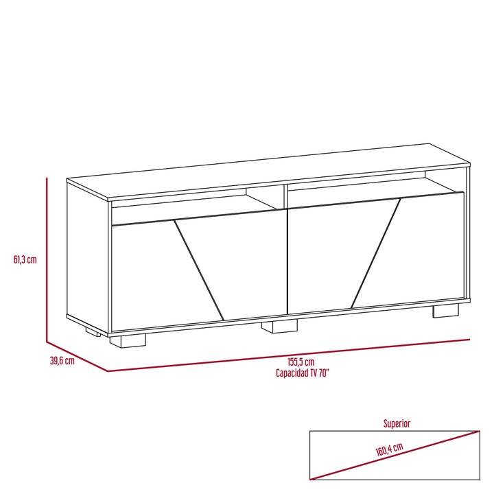 Mesa para TV Orus color Miel y Blanco para Sala.