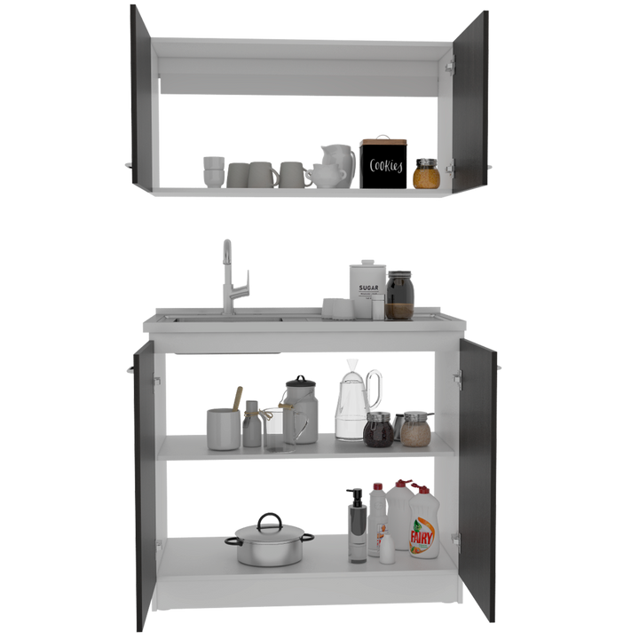 Cocina Integral Cantabria color Roble y Blanco .
