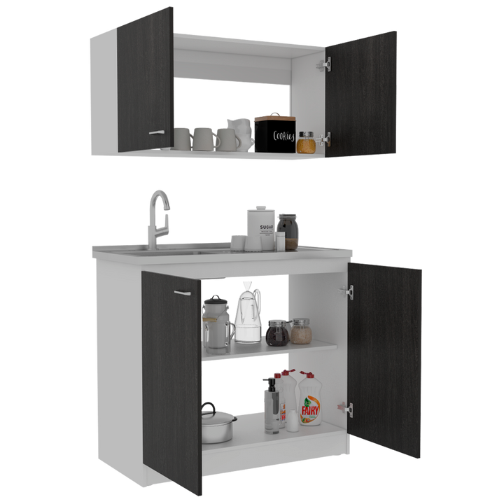 Cocina Integral Cantabria color Roble y Blanco .