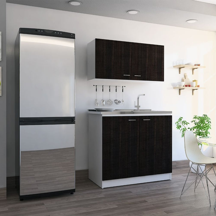 Cocina Integral Cantabria color Roble y Blanco .