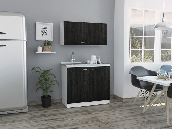 Cocina Integral Cantabria color Roble y Blanco .