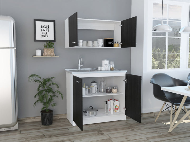 Cocina Integral Cantabria color Roble y Blanco .