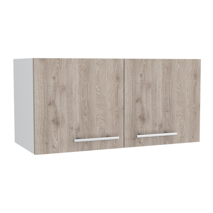 Mueble Sobre Campana Shope color Beige y Blanco para Cocina.