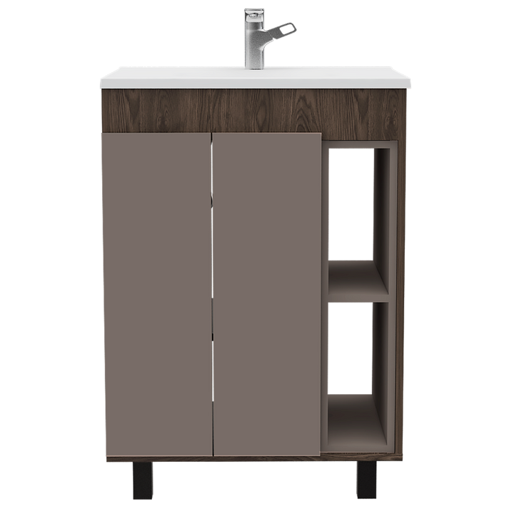 Mueble Lavamanos Meka color Cognac y Cocoa para Baño.