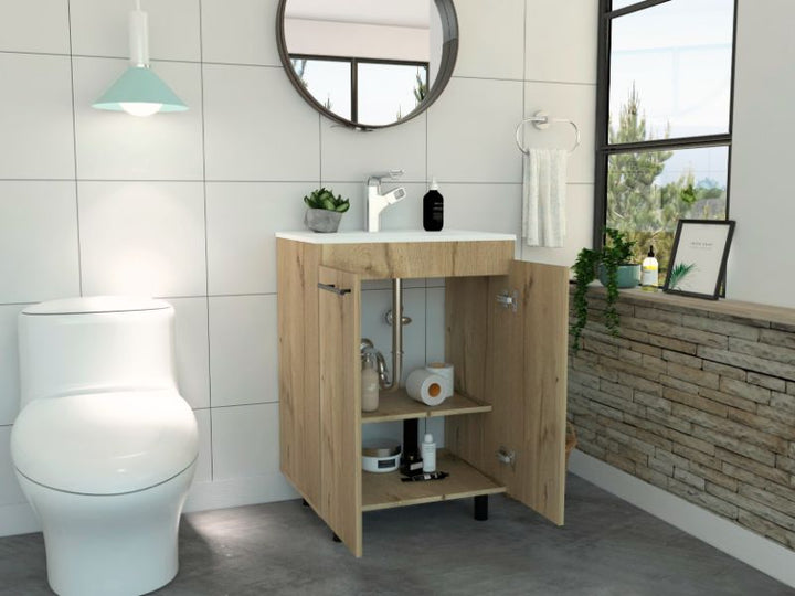 Mueble Lavamos Anney color Café claro para Baño.