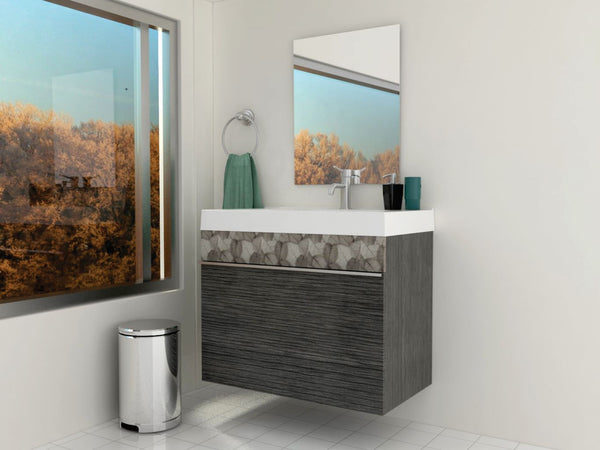 Mueble Lavamanos Tirzo color Gris y Curacao para Baño.