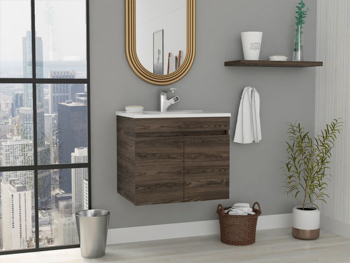 Mueble Lavamanos Brend color Chocolate para Baño.