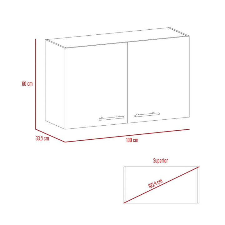 Mueble Aéreo Delhi color Wengue para Cocina.