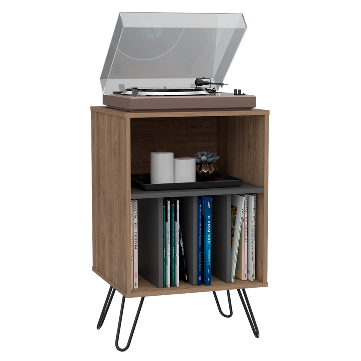 Mueble Auxiliar Lara color Miel y Plata oscuro para Ambientes.