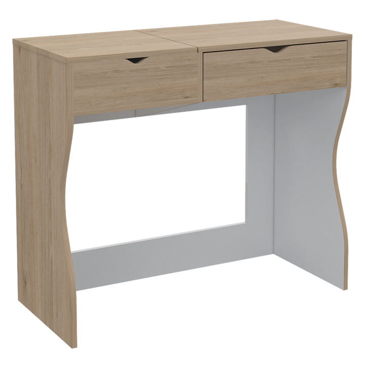 Mueble Tocador Perlak color Beige y Blanco para Habitación.