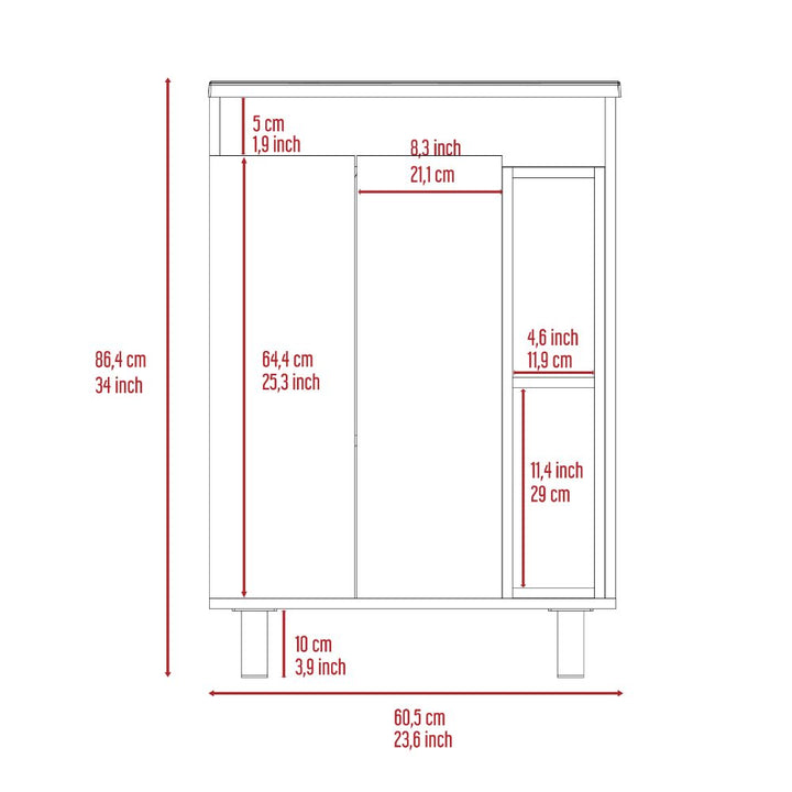 Mueble Lavamanos Meka color Blanco Nevado para Baño.