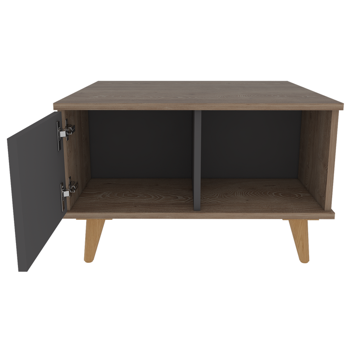 Mesa de Centro Nashira color Miel y Plata oscuro para Sala.