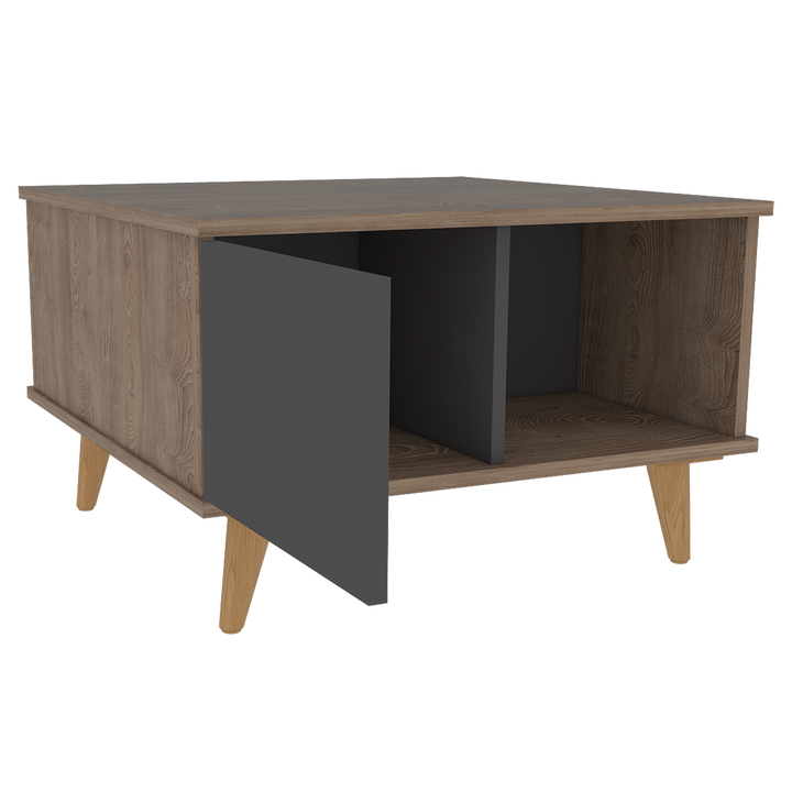 Mesa de Centro Nashira color Miel y Plata oscuro para Sala.