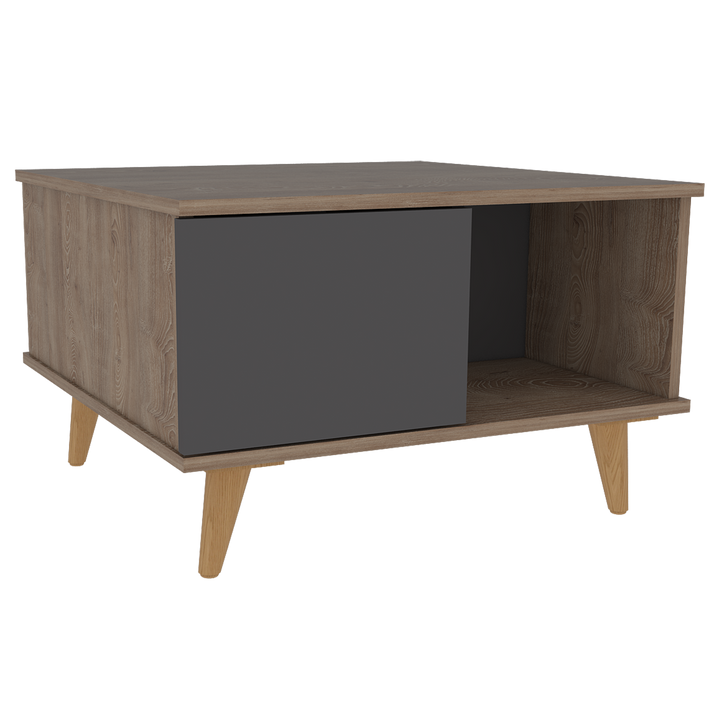 Mesa de Centro Nashira color Miel y Plata oscuro para Sala.