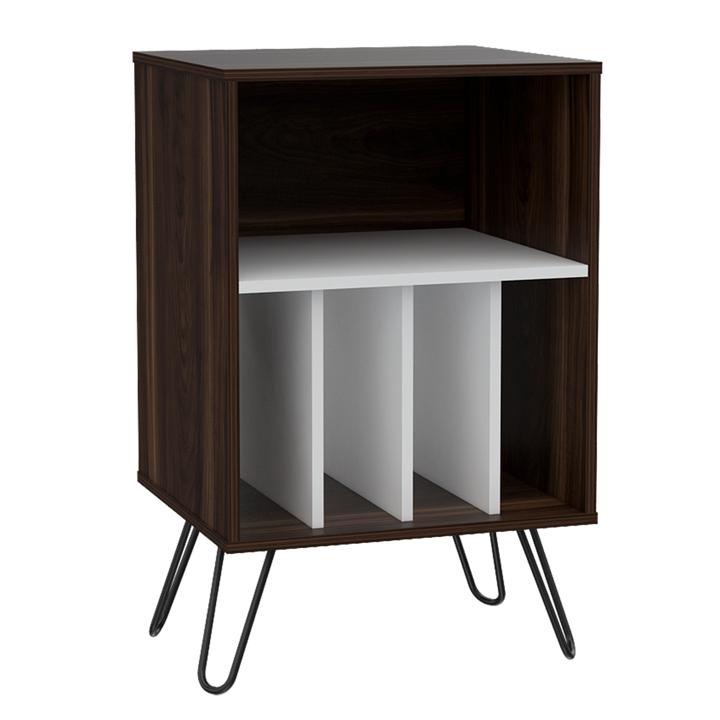 Mueble Auxiliar Lara color Caoba y Blanco para Ambientes.