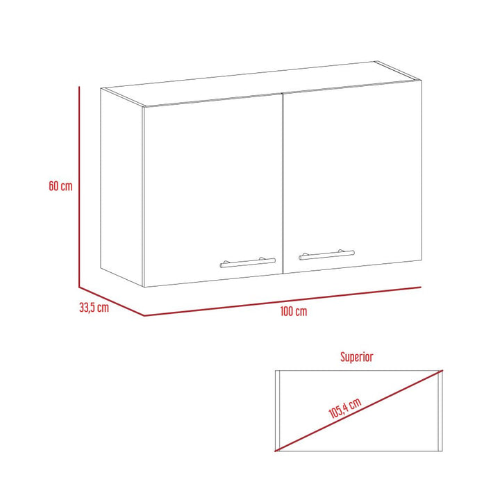 Mueble Aéreo Delhi color Humo y Blanco para Cocina.