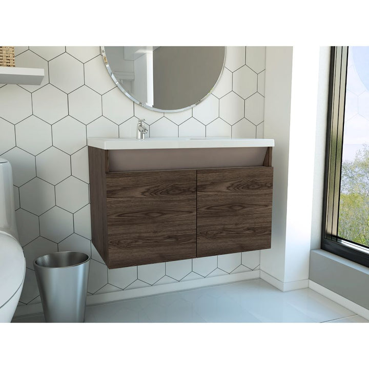 Mueble Lavamanos Udara color Chocolate y Cocoa para Baño.