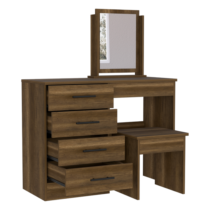 Mueble Tocador Wesley color Caramelo y Wengue para Habitación.
