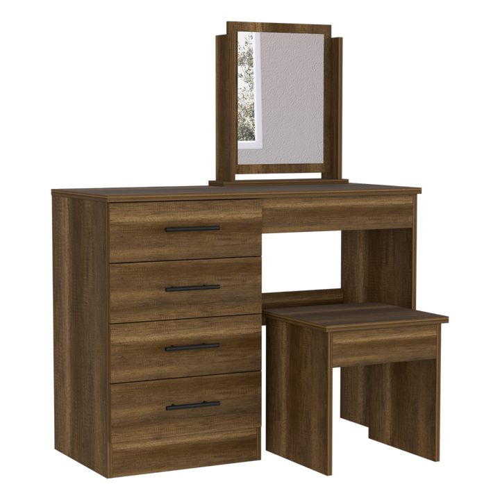 Mueble Tocador Wesley color Caramelo y Wengue para Habitación.
