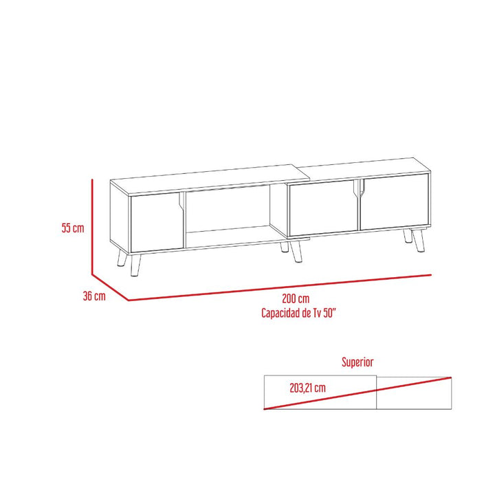 Mesa para TV Nordy color Wengue para Sala.