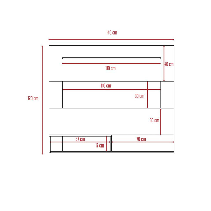 Panel de TV Ascher color Wengue para Sala.