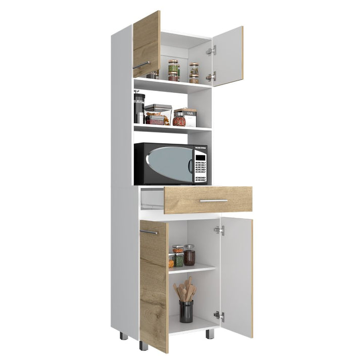 Módulo Microondas Prada color Café claro y Blanco para Cocina.
