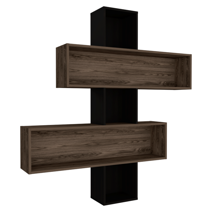 Repisa Frello color Chocolate y Wengue para Ambientes.