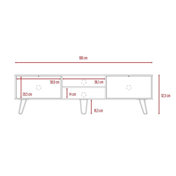 Mesa para TV Lara color Caoba y Blanco para Sala.