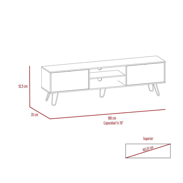 Mesa para TV Lara color Caoba y Blanco para Sala.