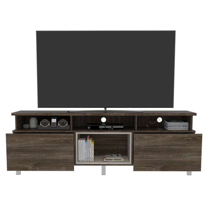 Mesa para TV Kai color Avellana y Nevado para Sala.