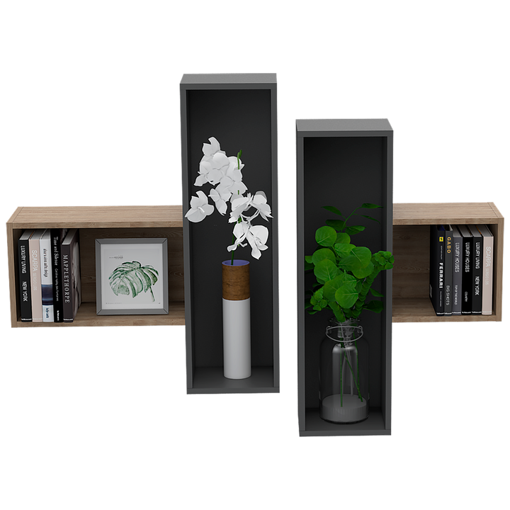 Repisa Frello color Miel y Plata oscuro para Ambientes.