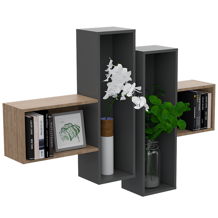 Repisa Frello color Miel y Plata oscuro para Ambientes.
