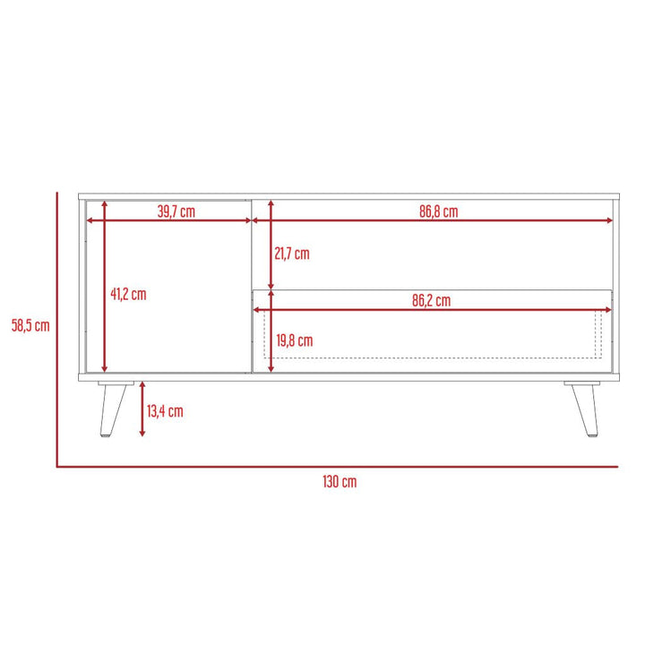 Mesa para TV Tarawa color Moca y Blanco para Sala.