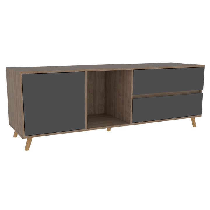 Mesa para TV Nashira color Miel y Plata oscuro para Sala.
