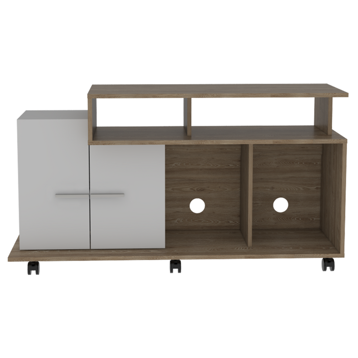 Mesa para tv Atena color Miel y Blanco Nevado para Sala.