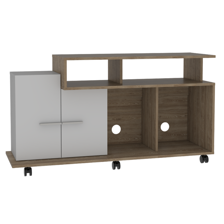 Mesa para tv Atena color Miel y Blanco Nevado para Sala.