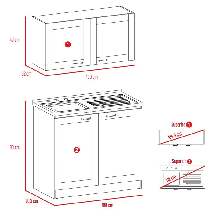 Cocina Integral Toronto color Blanco .