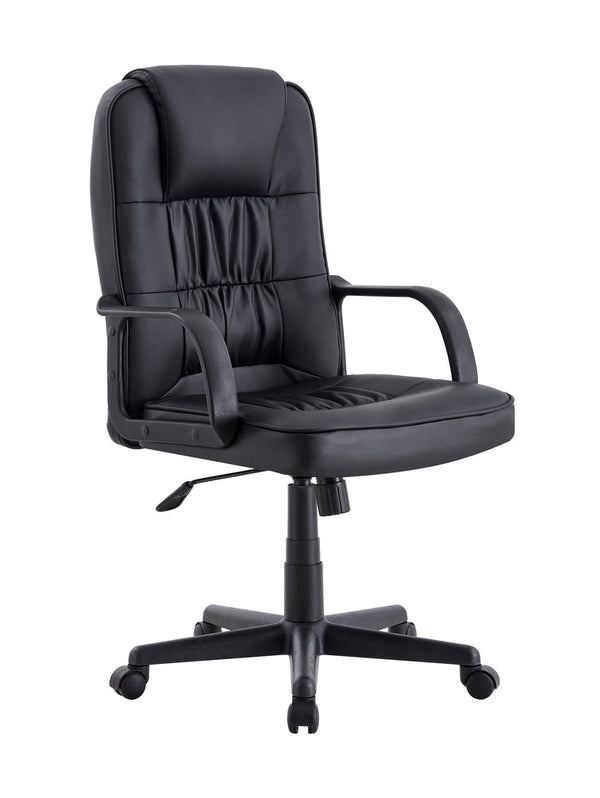 Silla Oficina X-69B, Negro, con Cómodo Espaldar y Rodachines