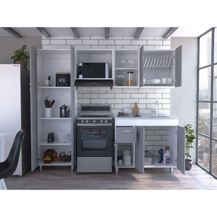 Cocina Integral Stella color Blanco y Gris .