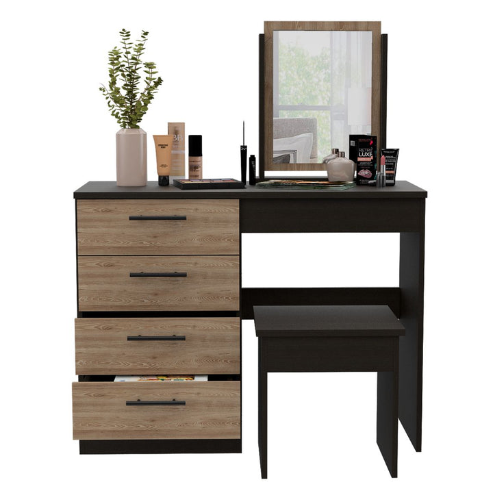 Mueble Tocador Wesley color Wengue y Miel para Habitación.