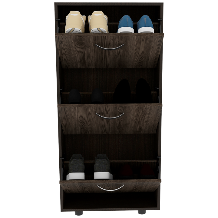 Mueble Auxiliar Zapatero Campora color Wengue y Chocolate para Habitación.