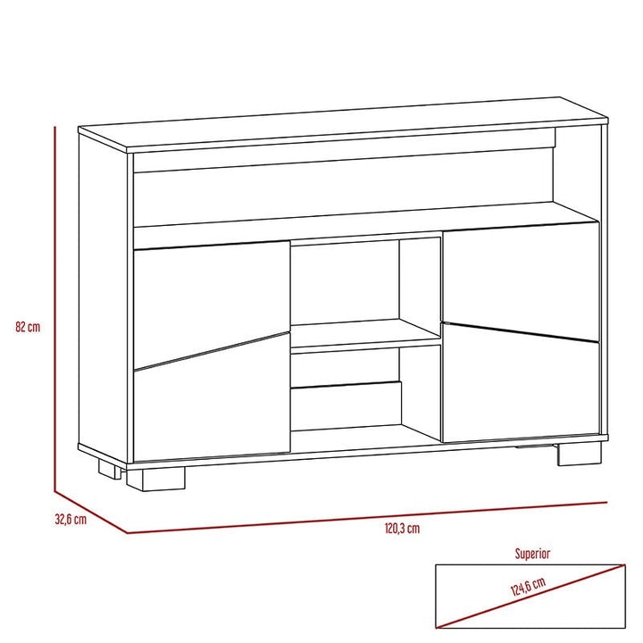 Mesa Auxiliar Recibidor Aureli color Miel y Blanco para Sala.