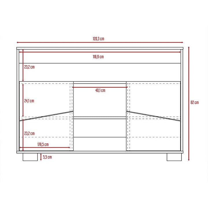 Mesa Auxiliar Recibidor Aureli color Miel y Blanco para Sala.