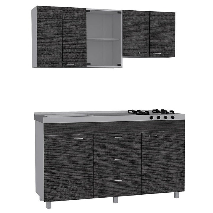 Cocina Integral Venecia color Gris y Blanco .