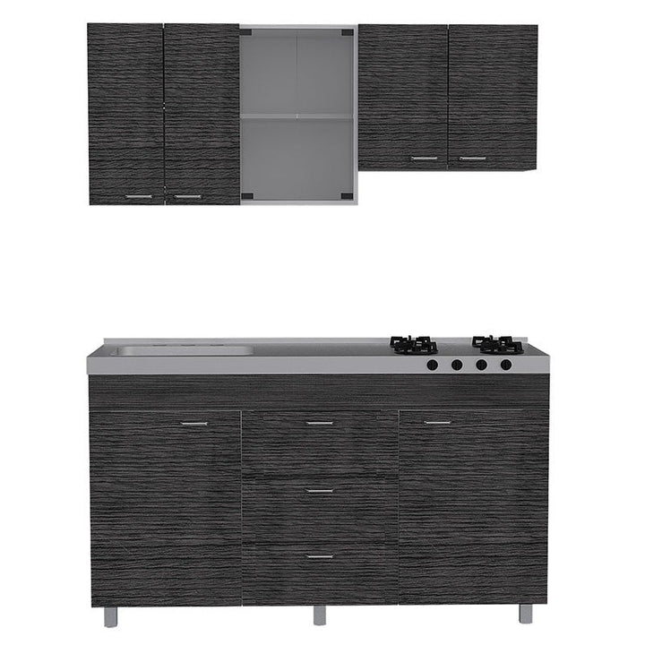 Cocina Integral Venecia color Gris y Blanco .